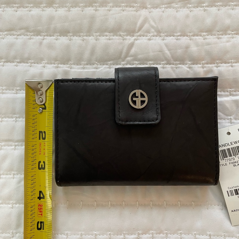 NWT Giani Bernini Black Leather Wallet with Silver Logo - Picture 10 of 11